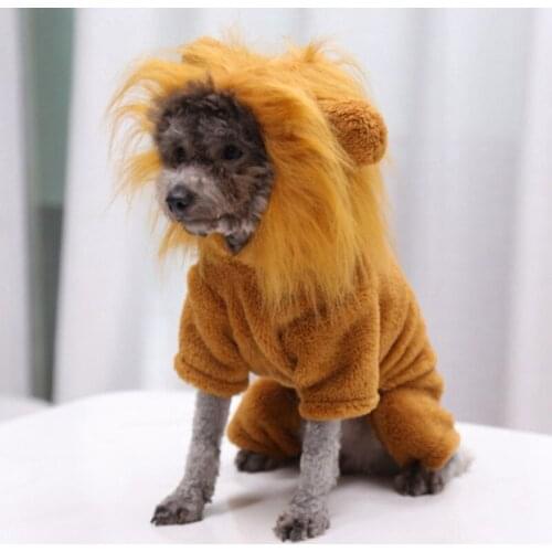 Funny Pet Halloween Cosplay Lions Animal Clothes Cat Dog Warm Coat Jacket For Small Medium Dogs Chihuahua Teddy Party Costumes