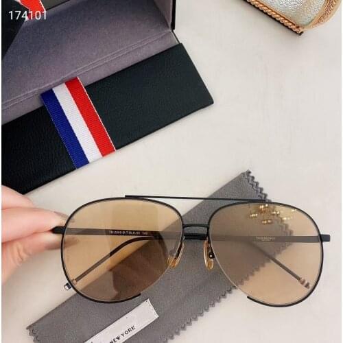 THOM Brand Fashion Sunglasses Vintage Oval Double-beam Pilot Frog-shaped Mens Womens UV Protection Glasses With Original Box