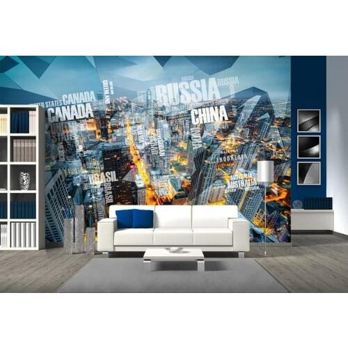 Stereoscopic 3d wallpaper modern city wall paper mural 3d For living room bedrooms wallpaper rolls for wall 3d