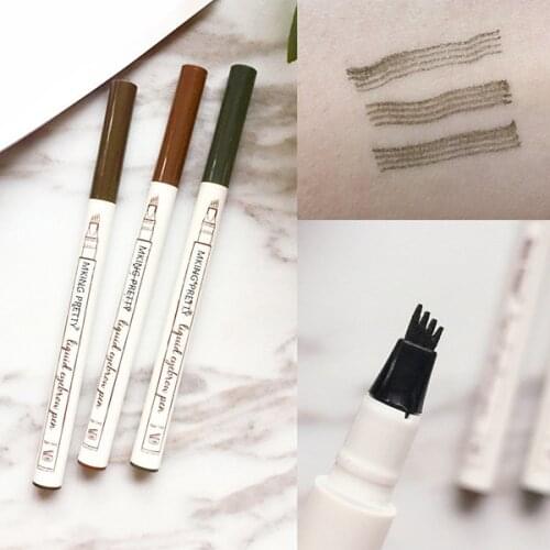 Eyebrow Tattoo Pen Fine Sketch 4 Fork Liquid Eyebrow Pen Waterproof Smudge-proof Eye Brow Pencil MA