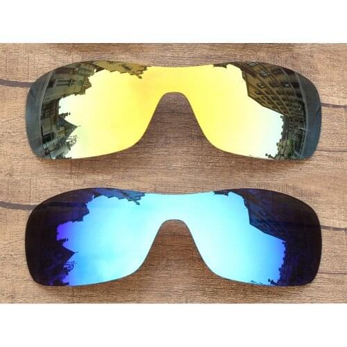 Vonxyz Two Pieces Ice Mirror & 24K Mirror Polycarbonate Replacement Lenses for-Oakley Antix Frame