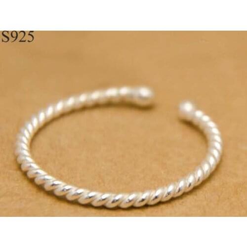 Genuine Real Pure Solid 925 Sterling Silver Rings for Women Jewelry Twist Fashion Adjustable Female Finger Ring Party Bague