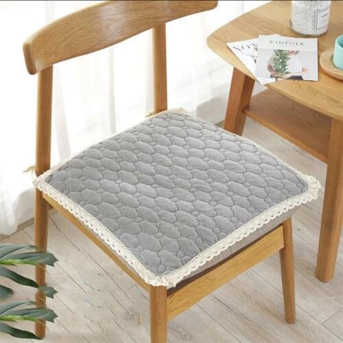 Winter Warm Chair Cushios Thicken Dinning Chair Seat Pad Office Student Velvet Cushions Home Decor Square Stool Sit Mat Non-Slip
