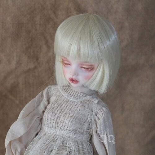 1/3 1/4 1/6 1/8 Bjd SD Wig Hair High Temperature Light Blonde Short Wig Wire BJD Wig
