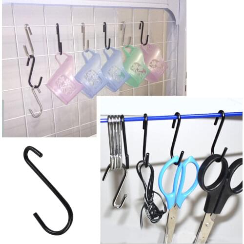 10pcs S-type Hooks Carbon Steel Hanging Storage Hanger Heavy Duty Kitchen Utensils