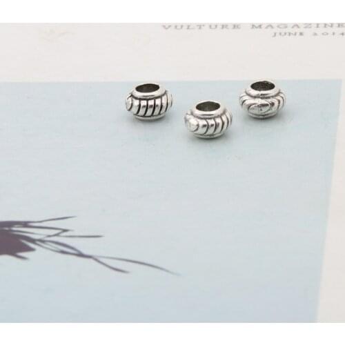 100pcs Silver Color Round Spacer Beads Charms Dressmaker Pendant Bracelet Necklaces Jewelry Wholesale