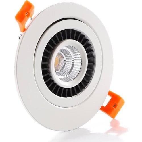 100pcs 7W LED Ceiling Spot Lights 360Degree Orientable Driverless HV COB Downlighters AC220V Dimmable+Adjustable LED Down Light