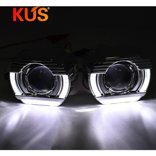 2.5inch Bi-xenon Headlight Projector Lens Angel Eyes Light Lenses For H7 H4 Cars Accessories Retrofit DIY Use H1 HID Bulb