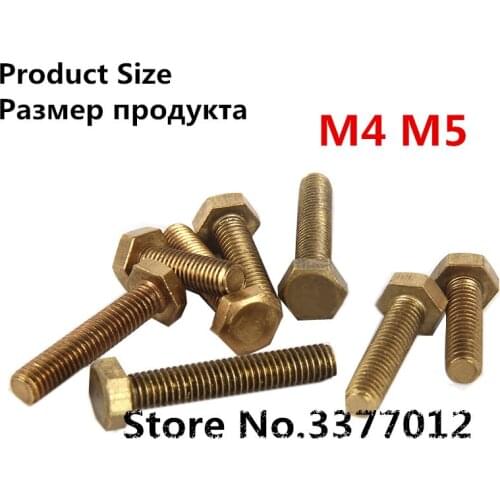 5pcs/lot SZ209-1 Copper hex screw M4 M5 Copper bolts