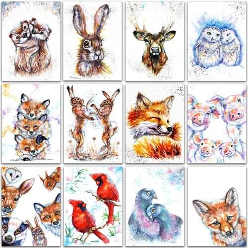 5D DIY Diamond Painting Kits animals rabbit fox deer pig Full Square&Round Diamond mosaic embroidery Cross stitch home decor