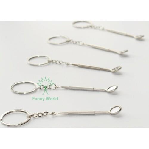 High Quality 5Pcs Dental Mini Mirror Key Chains Dentist Gift