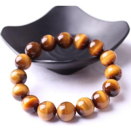 Natural Gold Tiger eyes Beads Bracelet Men Charm Natural Stone Bracelet For Man Handmade Casual Jewelry Pulsera 6-14mm Pick Size