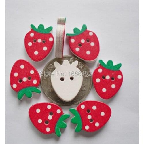 Wood Sewing Button Scrapbooking Strawberry Two Holes 20mm,100PCs 2015 new