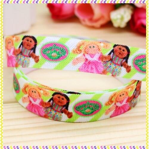 DHK 5/8'' Free shipping Fold Elastic FOE kids printed headband headwear hair band diy decoration wholesale OEM C41