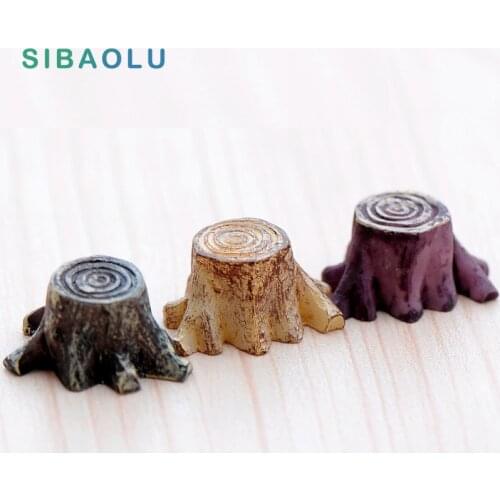 2pcs Tree Stump resin figurine decorative jardin Moss micro landscape home decor miniature fairy garden decoration accessories