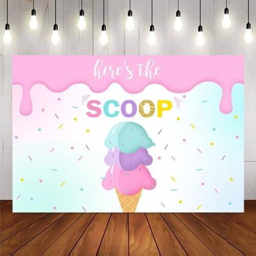 Scoop ice cream backdrop for photography newborn baby shower happy birthday party decoration supplies photo background studio