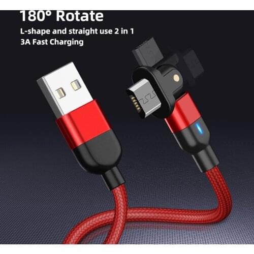 GREENPORT 180 Micro USB Cable For Samsung S7 Xiaomi Redmi Note 5 Android Phone Cable Usb Charger Mobile Phone Accessories