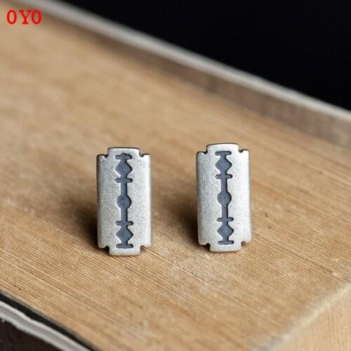 International standard genuine s925 sterling silver blade gothic port style earrings