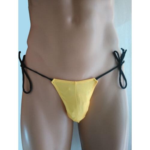 Mens String Bikini Contoured Pouch G4871 side ties Swim Fabric