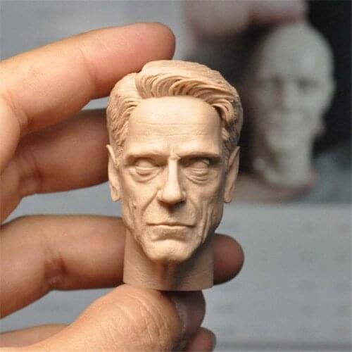 Unpainted 1/6 Scale Butler Alfred Jeremy Irons Head Sculpt Model For 12'' Action Figure Dolls Painting Exercise No.285