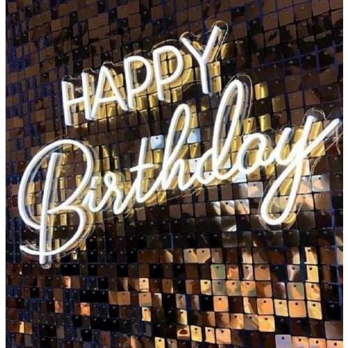 Custom Happy Birthday LED Neon Sign LED Light Home Bar Wall Bedroom Birthday Decoration Happy Birthday Party Decorative