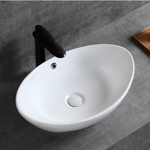 Nordic Simple Above Counter Basin Boat White Wash Basin Home Bathroom Pendant Ceramic Art Basin Toilet Bathroom Accessory