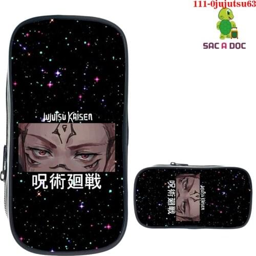 New 3D Print Jujutsu Kaisen Pen Bag Anime Large Capacity Pencil Pouch Stationery Cartoon Multifunctional Stationery Make Up Box