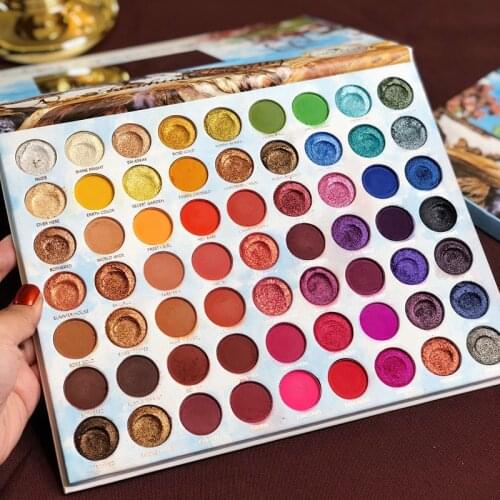 GLAZZI 63 Color Eye Shadow Palette High Quality Professional Makeup Sets Summer Look Glitter Shimmer Matte Baked Shadows