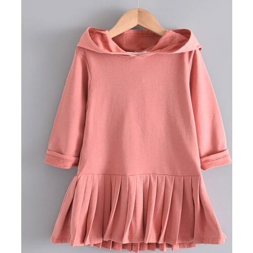 Baby Girls Casual Dresses 2021 New Autumn Cute Girls Hooded Dress Bunny Ear Outfits Sweet Kids Spring Clothes Suits for 2 6Y