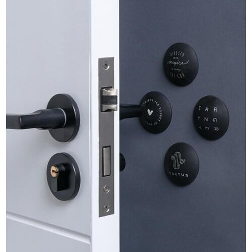 4Pcs Shockproof Protective Anti-collision Mute Doorknob Lock Mat Rubber Pad