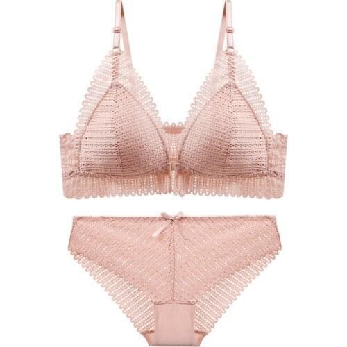 Sexy Lace bra sets Wireless Front Closure Bras Womens underwear Lingerie Comfort Push Up Bra Adjusted Backless Bralette tops