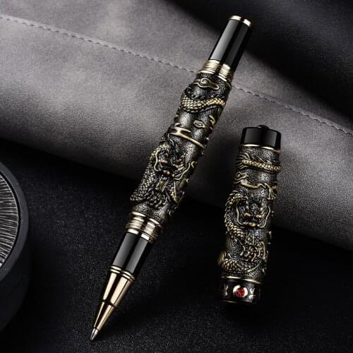 JINHAO Luxury Roller Ball Pen Dragon Metal Ballpoint Pen Business Office Gift For Writing Stationery Office School Supplies