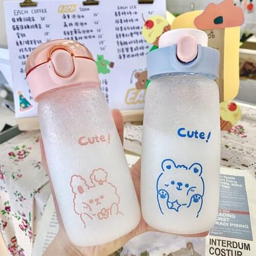 Glass carafe cute and fun mini portable girl ins wind photo creative personality trend student drinking water frosted cup