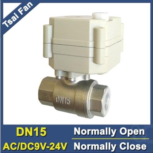TF15-S2-B DN15 Stainless Steel Normal Close/Open Valve 2/5 Wires BSP/NPT 1/2'' AC/DC9V-24V Electric Water Valve