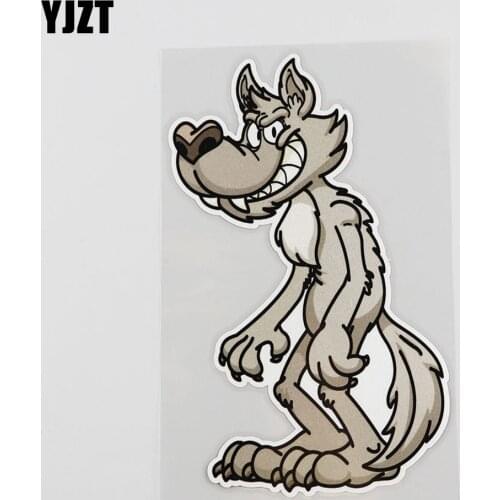 YJZT 11.2CM*17.4CM Interesting Fierce Wolf Animals Decal Car PVC 12A-0077