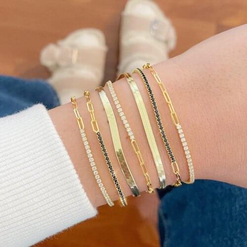 2021 High Quality 2mm Cubic Zirconia Adjustable Tennis Bracelets for Women Wedding Jewelry 100%925 Sterling Silver Unique Design