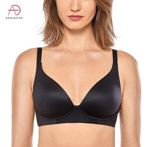 Womens Comfort Lightly Lined Wirefree PlungeTriangle Bra