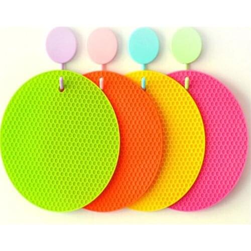 1pcs Multifunctional Round Heat Resistant Silicone Mat Cup Coasters Non-slip Pot Holder Table Placemat Kitchen Accessories Tool