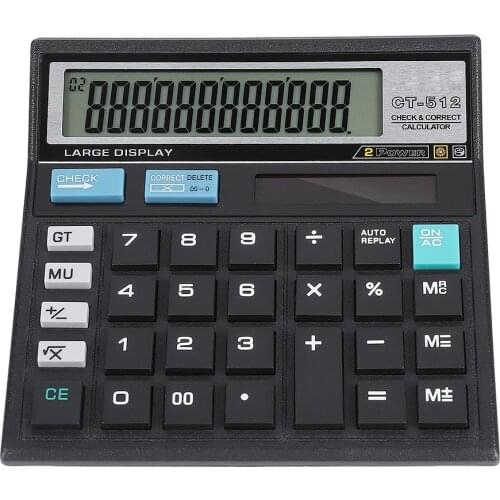 12 Digits Solar Calculator Large Screen Desktop Calculators Home Office School Calculators Financial Accounting Tools
