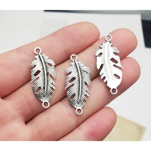 30pcs/lot--33x14mm, Antique silver plated Leaf Connector Charms,DIY supplies, Jewelry accessories