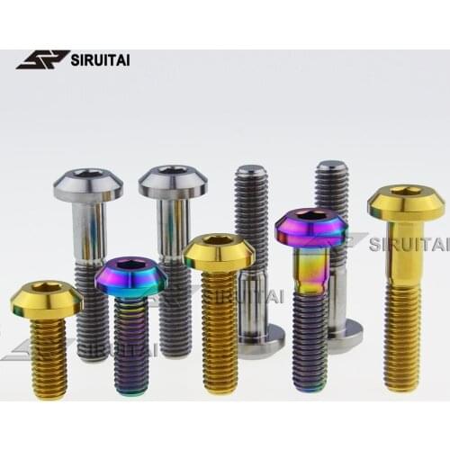 5pcs/ motorcycle brake disc fixing screw titanium alloy GR5 material M8x15/20/25/30/35/40mm