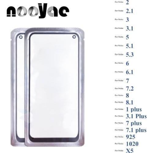Digitizer LCD Sensor Glass For Nokia 2 2.1 3 3.1 5 5.1 5.3 6 6.1 7 7.1 8 8.1 + Plus Touch Screen Glass lens With OCA 5pcs/lot