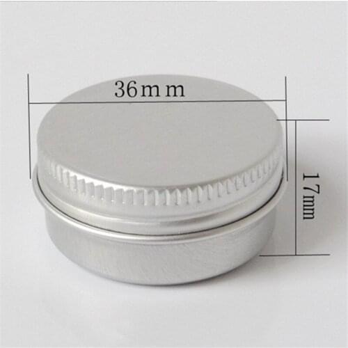 50pcs 10ml Aluminum Round Empty Refillable Bottles Tin Cans Box Silver Cream Jar Pot Case Screw Thread Lid Lip Balm Container