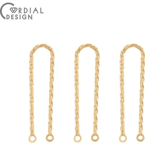 Cordial Design 50Pcs 7*26MM Jewelry Accessories/Hand Made/Genuine Gold Plating/Earrings Connectors/Jewelry Findings & Components