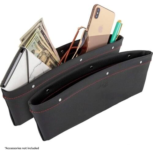 2 In 1 Car Organizer Storage Car Seat Slit Gap Pocket PU Leather Multifunctional Driver Seat Catcher Cup Holder Car Accessories