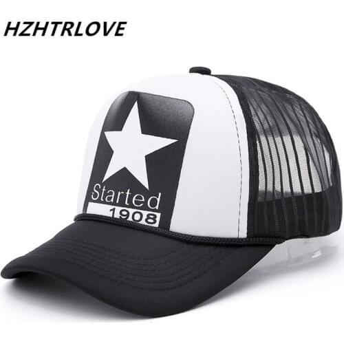 Summer New Big Star Snapback Pattern Mesh Cotton Baseball Cap Men Women Sun Cap Mainstream Gorras Hip-Hop Hats Bone