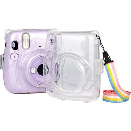 Camera Case For Fujifilm Instax Mini 11 Protective Clear Case Adjustable Rainbow Shoulder Strap For Instax Mini11 Backpack