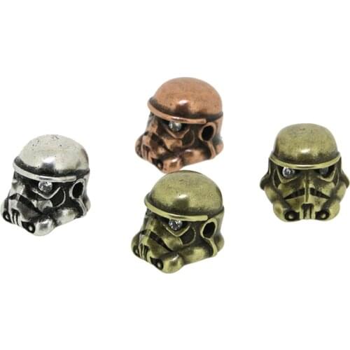 Dankaishi Fashion Men Jewelry Accessories Skull Beads for Bracelet Making Helmet Connectors Findings Pendants Vintage Style