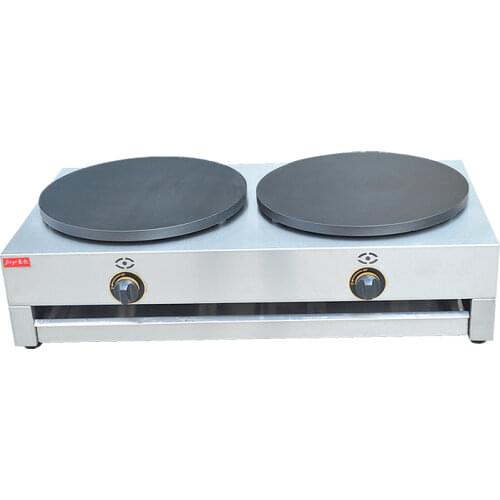 Double Plates Gas Crepe Maker 400mm Double Pancake Maker Commercial Pancake Baking Machine FYA-2.R