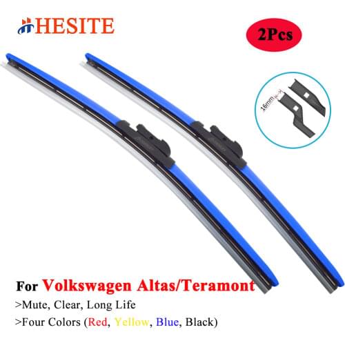 2Pcs Colored Boneless Windscreen Wiper Blade For VW Teramont 2017-2019 Vehicle Red Blue Yellow Winter Wipers 24"+22 Fit H6 Hook